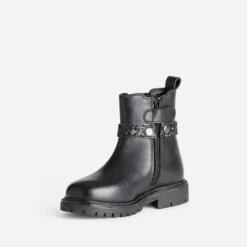 Boots BUGGY noir cuir brides amovibles