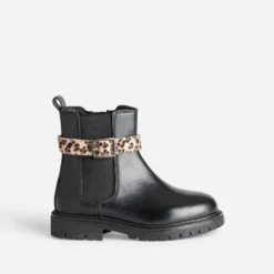 Boots BUGGY noir cuir brides amovibles