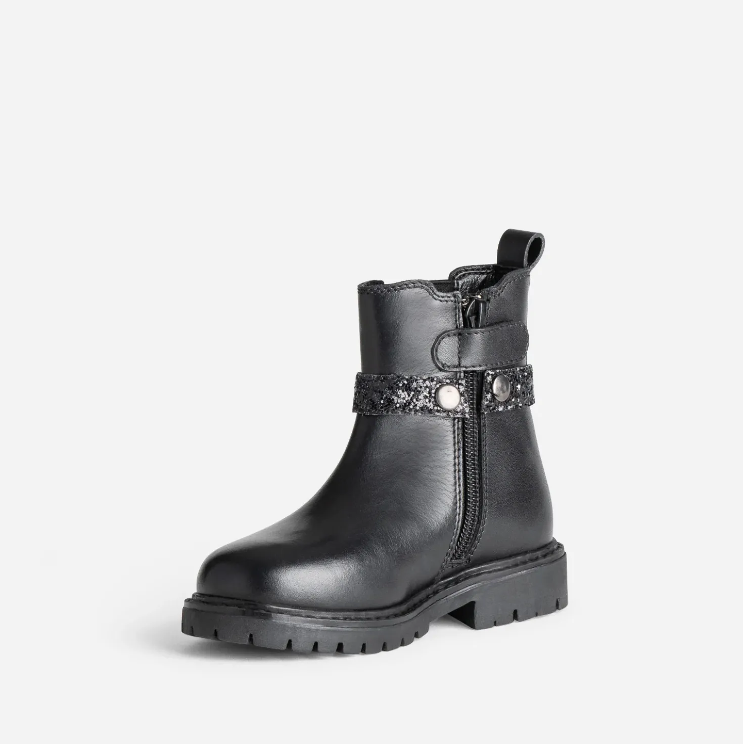 Boots BUGGY noir cuir brides amovibles