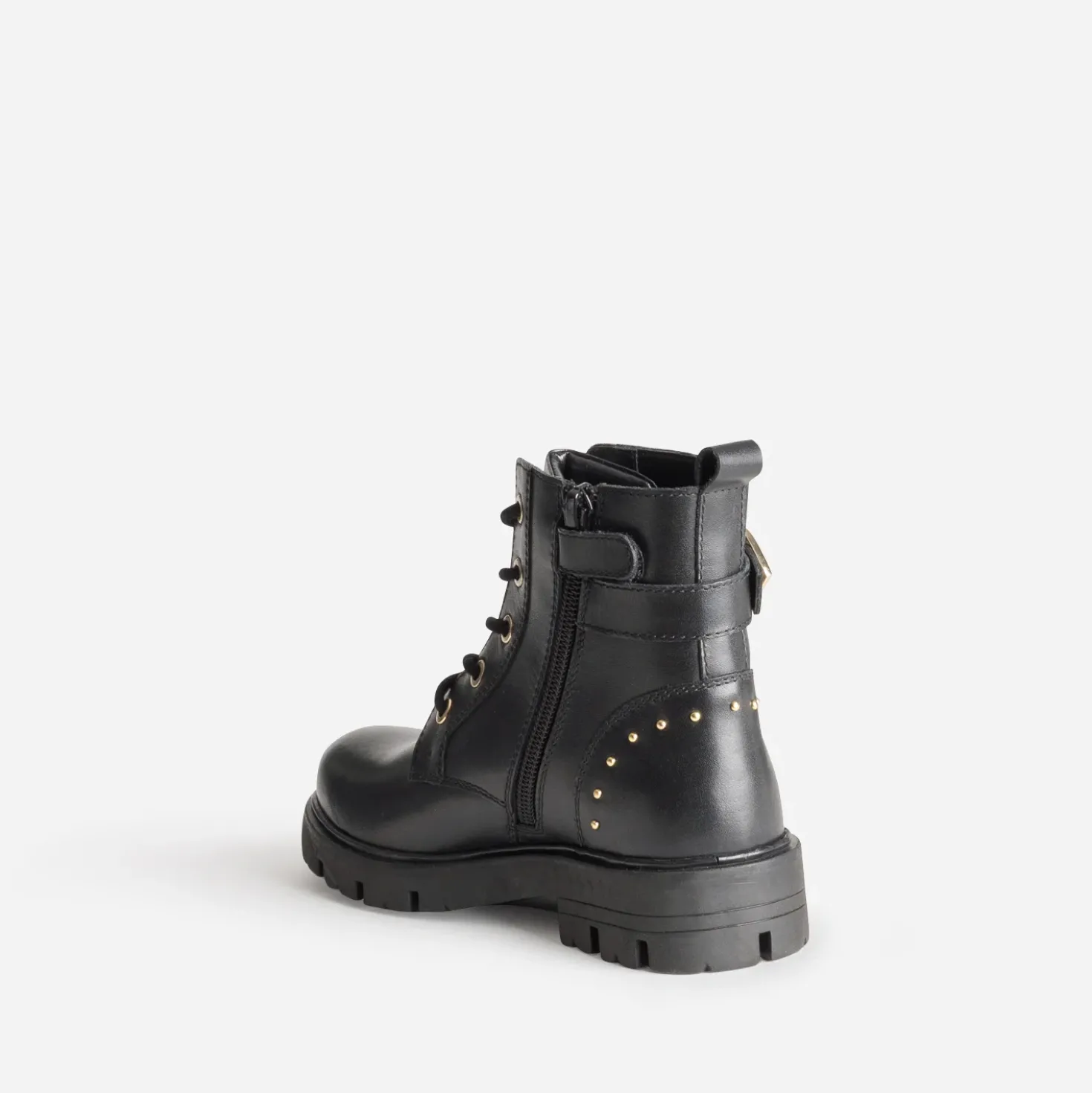 Boots BUGGY noir cuir clous et coeur