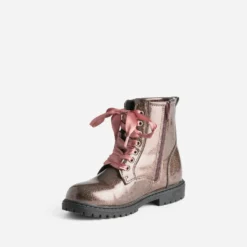 Boots BUGGY rose pailleté à lacet-ruban
