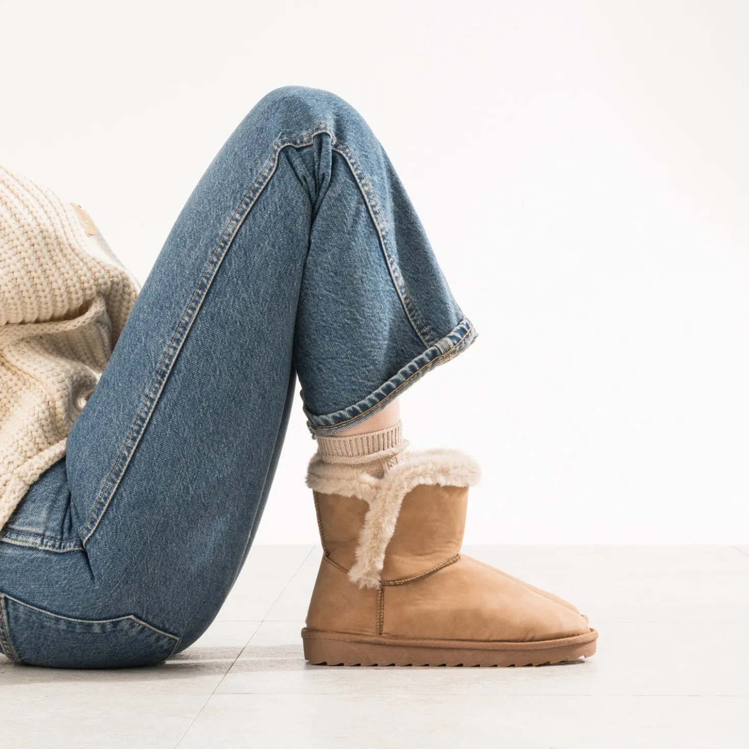 Boots camel fourré
