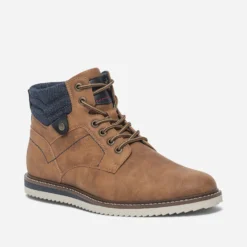 Boots camel à lacet