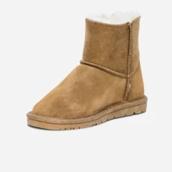 Boots camel suédé et fourré