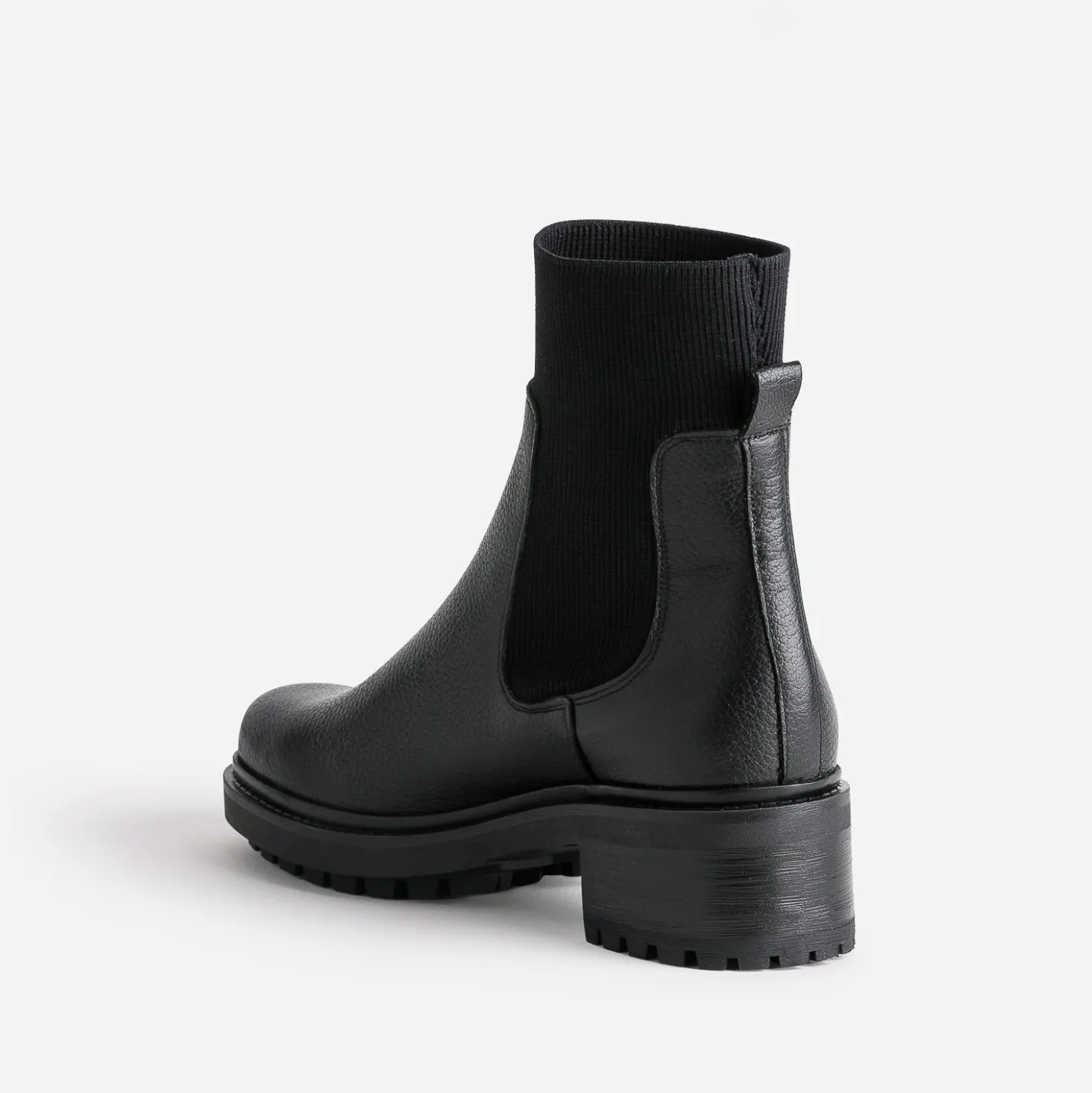 Boots chaussette noire éco-conçu en cuir
