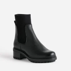 Boots chaussette noire éco-conçu en cuir
