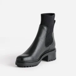 Boots chaussette noire éco-conçu en cuir