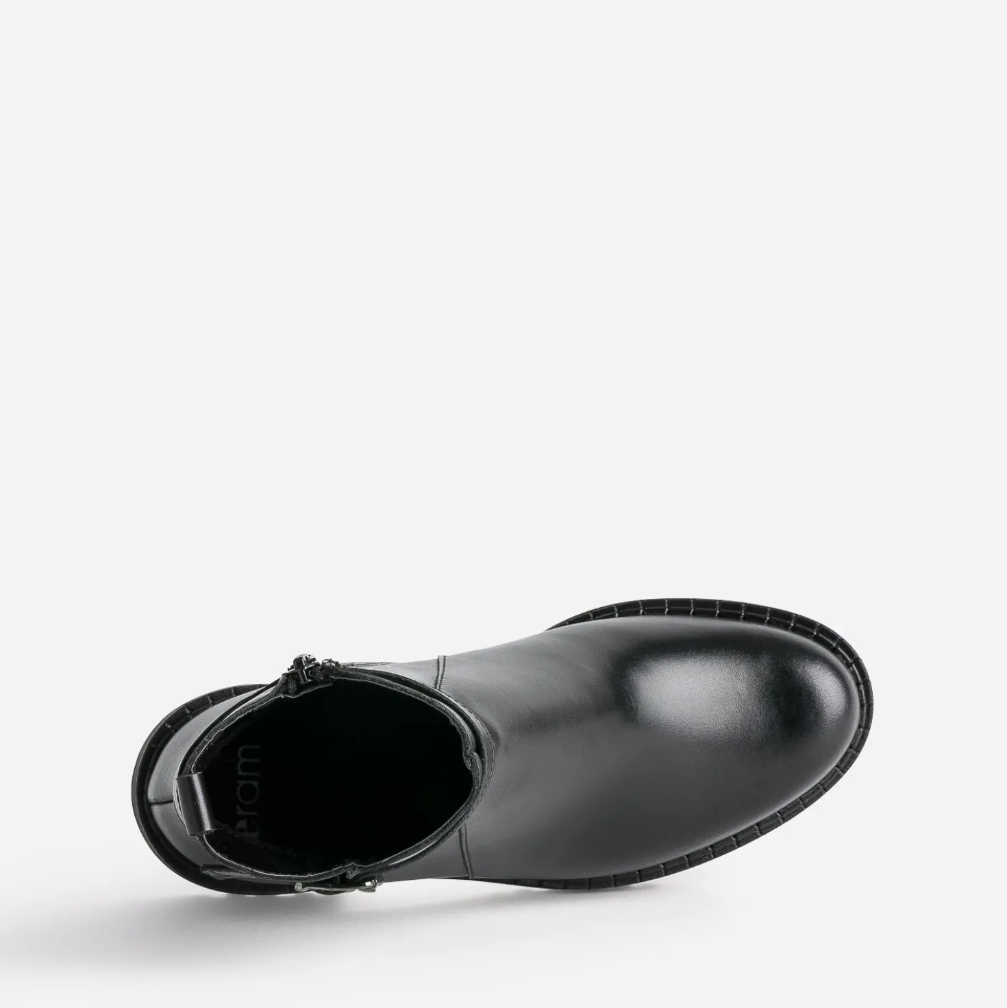 Boots éco-conçu noir cuir à semelle crantée