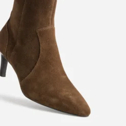 Boots cognac cuir velours
