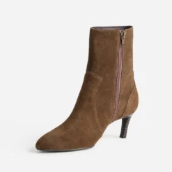 Boots cognac cuir velours