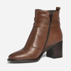 Boots cognac en cuir éco-conçu