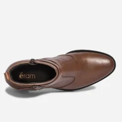 Boots cognac en cuir éco-conçu