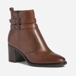 Boots cognac en cuir éco-conçu