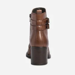 Boots cognac en cuir éco-conçu