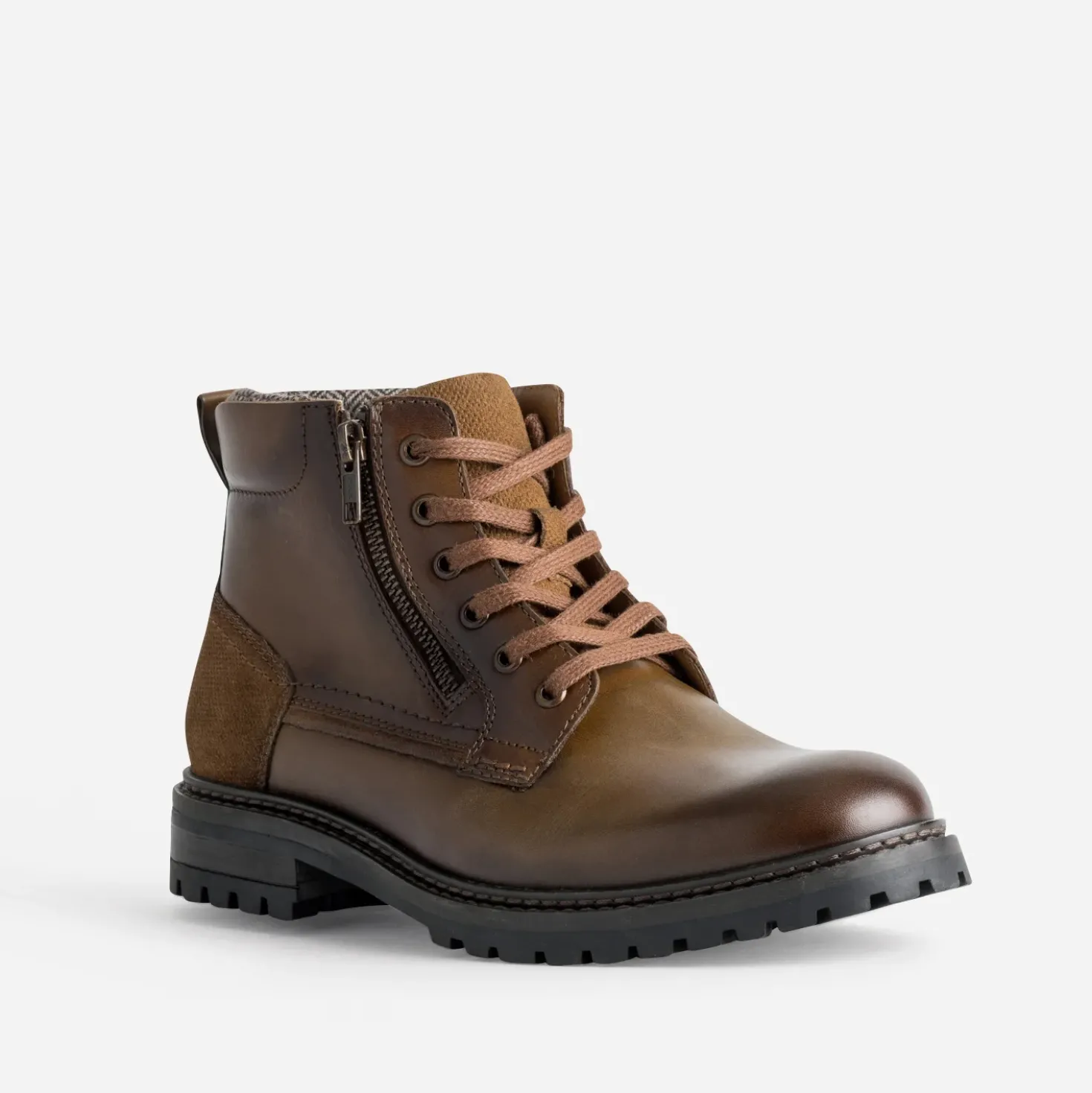 Boots cranté cognac cuir
