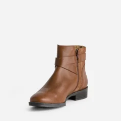 Boots ERAM FLEX cognac cuir bi-matière