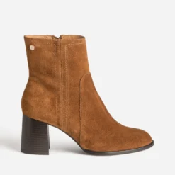 Boots ERAM FLEX cognac cuir velours