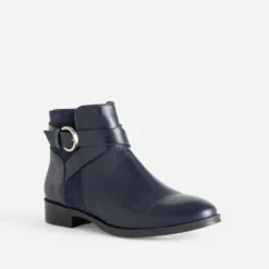 Boots ERAM FLEX marine cuir bi-matière