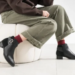 Boots ERAM FLEX noir cuir bi-matière