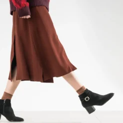 Boots ERAM FLEX noir en cuir velours