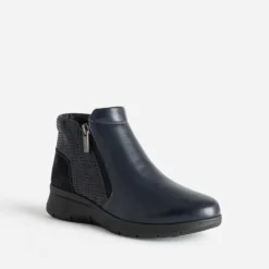 Boots FRANCE ARNO marine en cuir