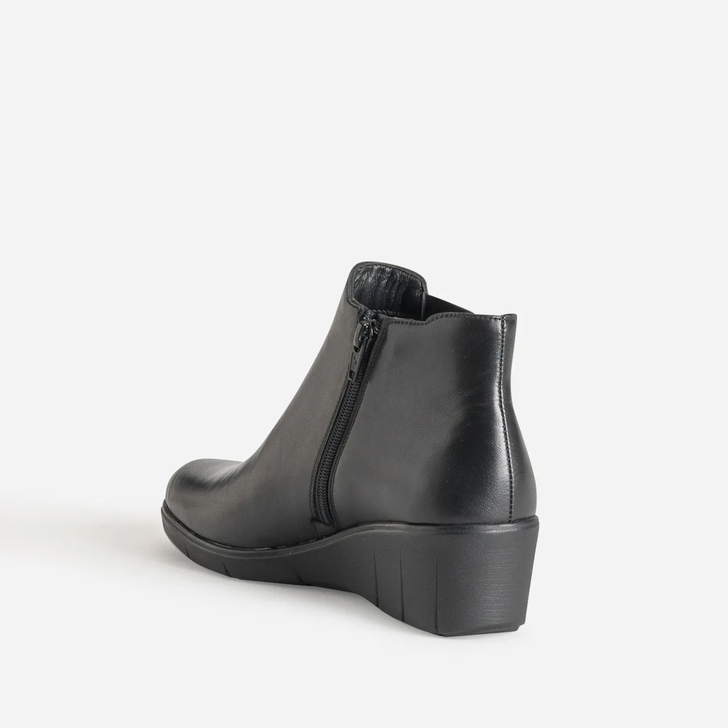 Boots FRANCE ARNO noir cuir semelle compensée