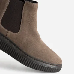 Boots FRANCE ARNO taupe cuir velours