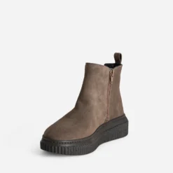 Boots FRANCE ARNO taupe cuir velours