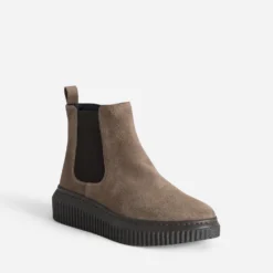 Boots FRANCE ARNO taupe cuir velours