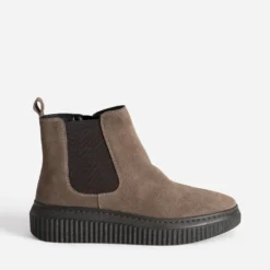 Boots FRANCE ARNO taupe cuir velours