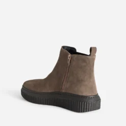 Boots FRANCE ARNO taupe cuir velours