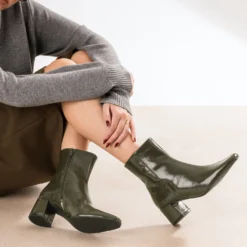 Boots kaki cuir