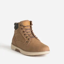 Boots à lacet beige foncé fourré