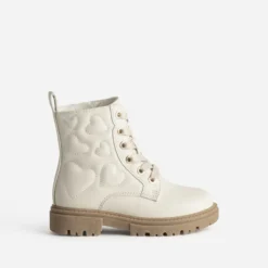 Boots à lacet BUGGY beige matelassage cœurs