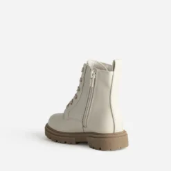 Boots à lacet BUGGY beige matelassage cœurs