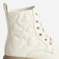 Boots à lacet BUGGY beige matelassage cœurs