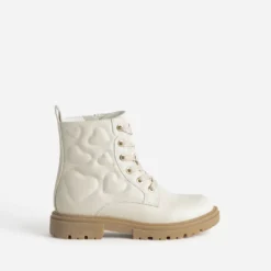 ​Boots à lacet BUGGY beige matelassage cœurs