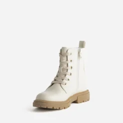 Boots à lacet BUGGY beige matelassage cœurs