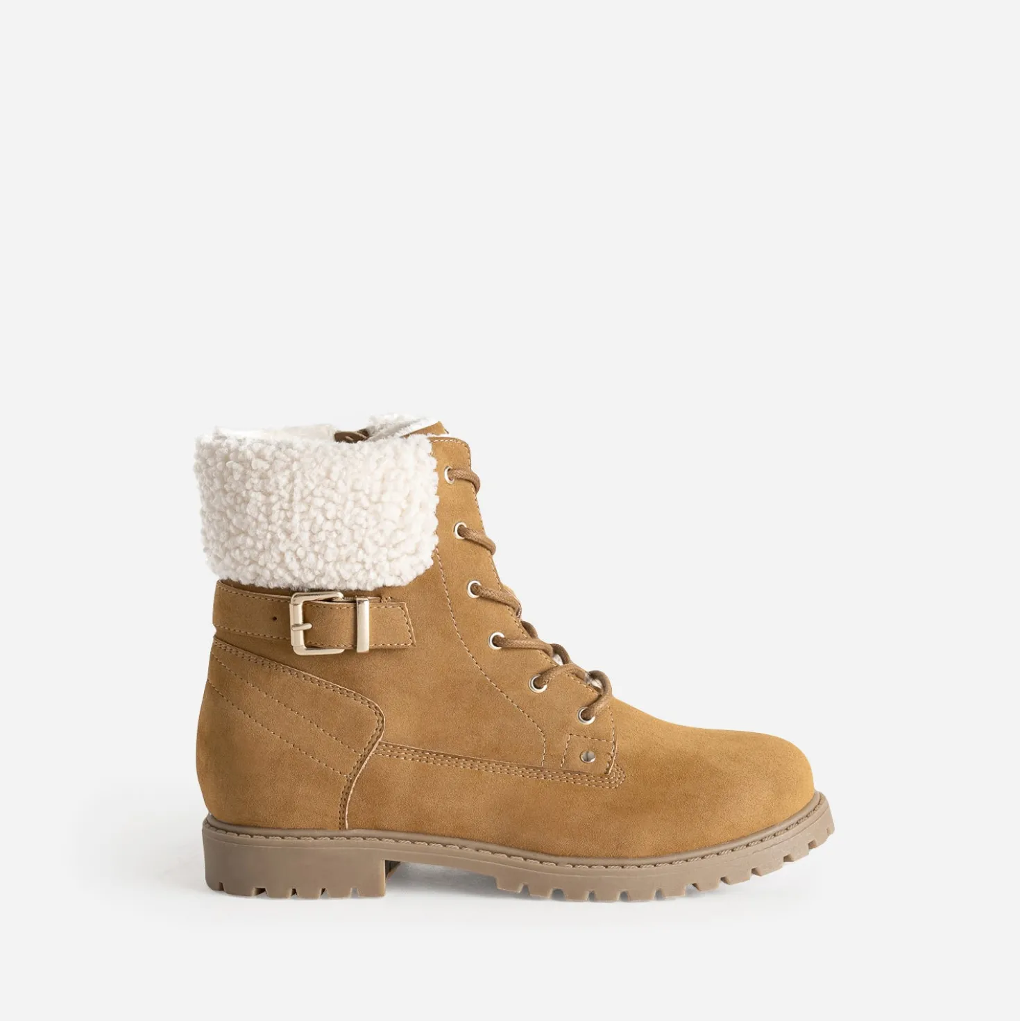 Boots à lacet BUGGY camel fourré