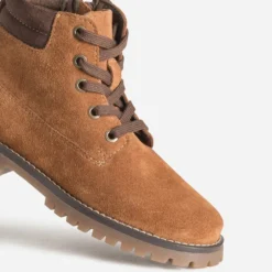 Boots à lacet BUGGY cognac cuir velours
