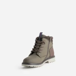 Boots à lacet BUGGY kaki et marron