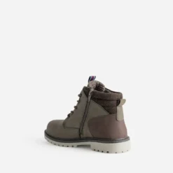 Boots à lacet BUGGY kaki et marron