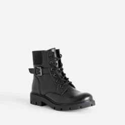Boots à lacet BUGGY noir en cuir