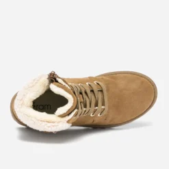 Boots à lacet camel fourré