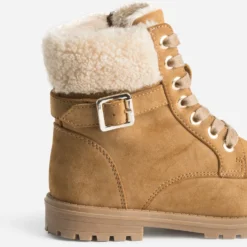 Boots à lacet camel suédé fourré