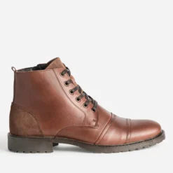 Boots à lacet cognac cuir