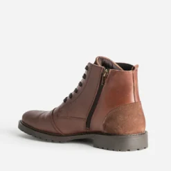 Boots à lacet cognac cuir