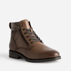 Boots à lacet cognac cuir
