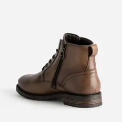 Boots à lacet cognac cuir