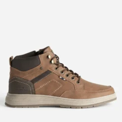 Boots à lacet cognac et marron